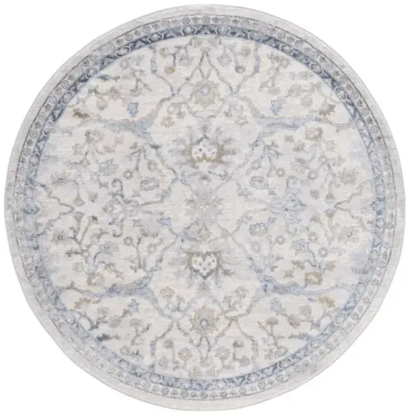PALMA 336 Blue 5'-1' X 5'-1' Round Round Rug
