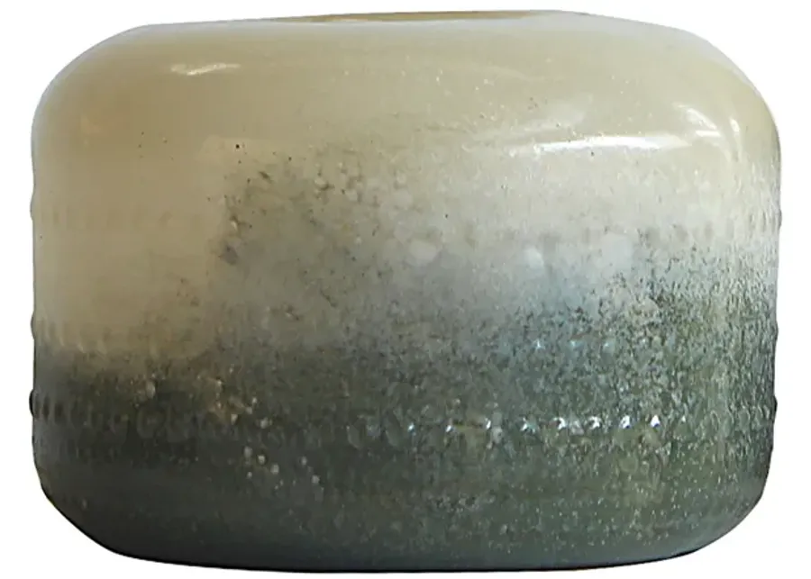 Glass 8" Textured 2-tone Vase,