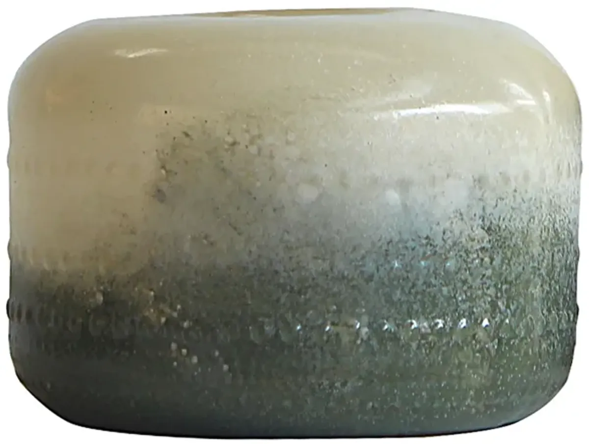 Glass 8" Textured 2-tone Vase,