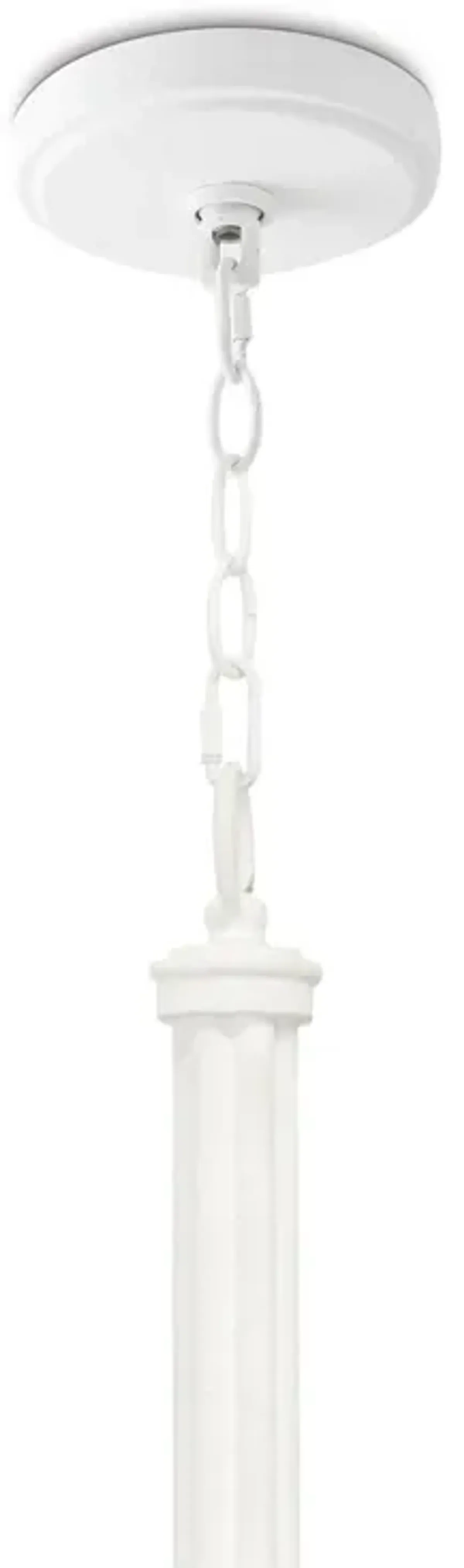 River Reed Chandelier Small (White with Rattan Shade)