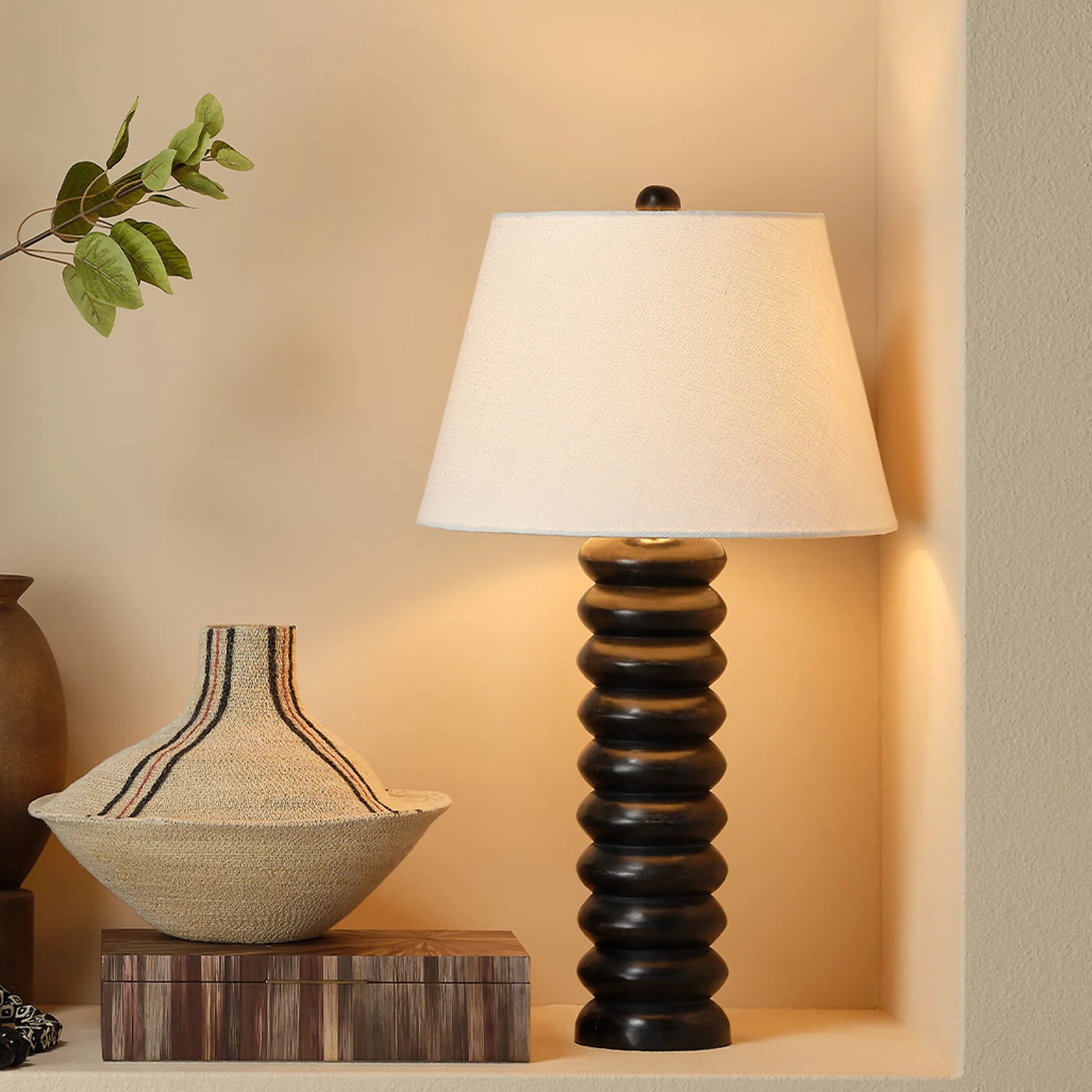 Abacus Mango Wood Table Lamp