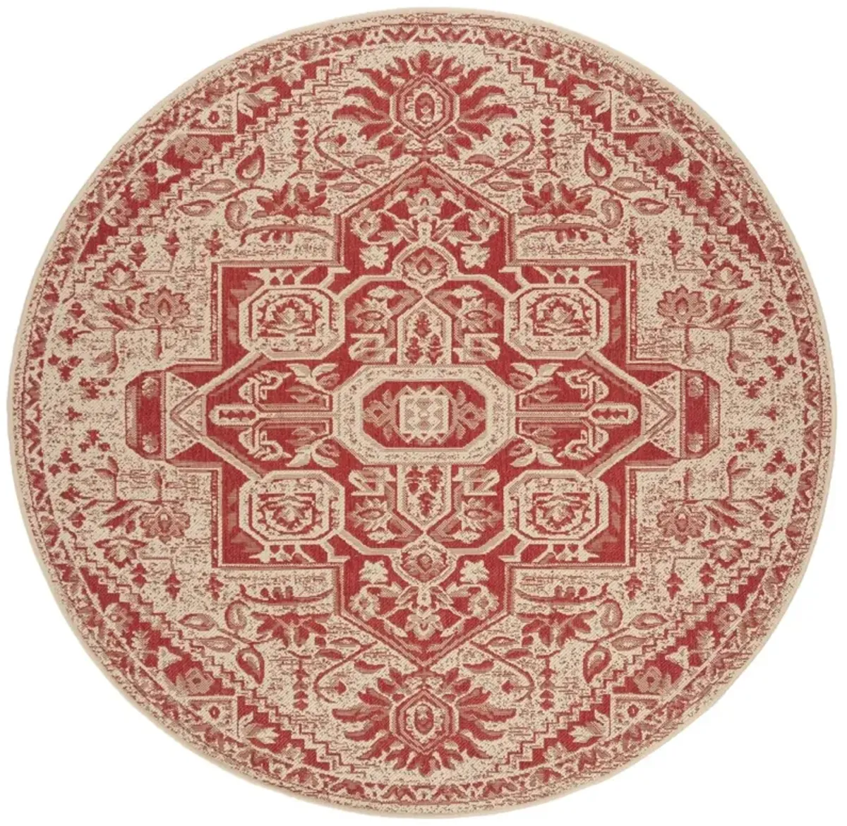 BEACH HOUSE 138 Red 4' X 4' Round Round Rug