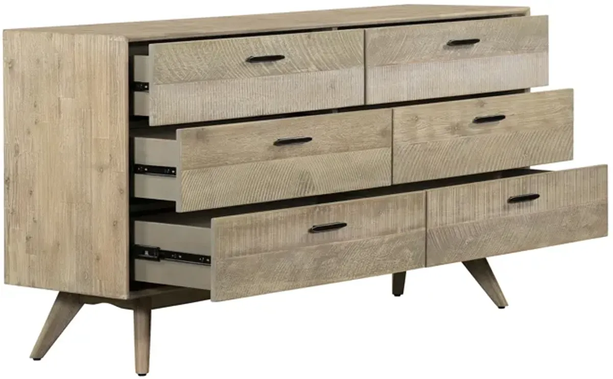 Baly Acacia 6-Drawer Dresser