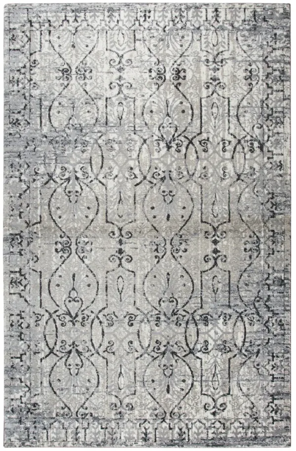 Panache Taupe/Natural Scroll Work Distress Polypropylene 9'10" x 12'6" Rectangle Rug
