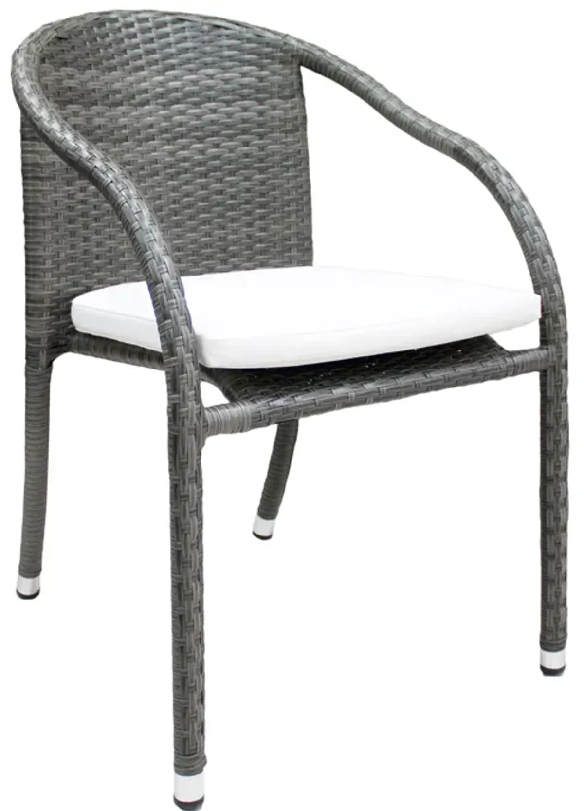 Ultra 5-Piece Stackable Woven Armchair Dining Set with Cushions