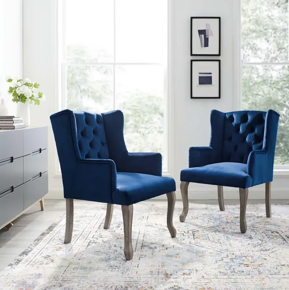 Realm Armchair Performance Velvet Set of 2