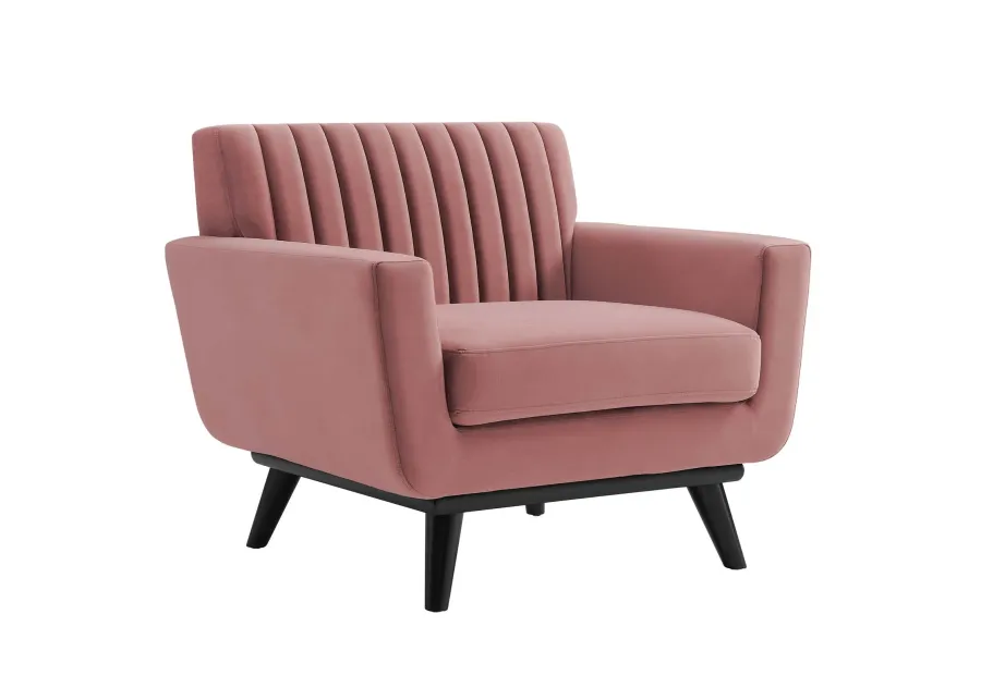 Engage Channel Tufted Performance Velvet Armchair