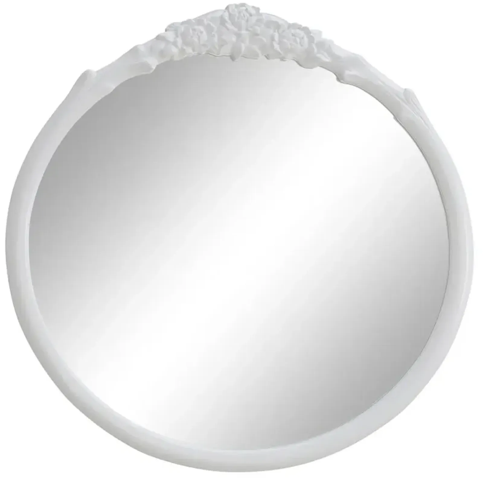 Sylvie French Provincial Round Wall Floor Mirror White