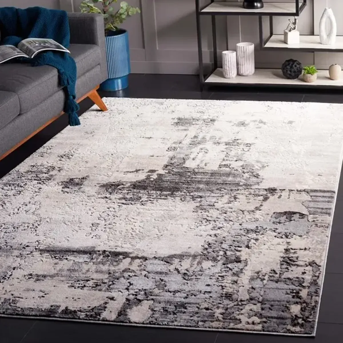 WHISPER 820 Grey  9' X 12' Large Rectangle Rug