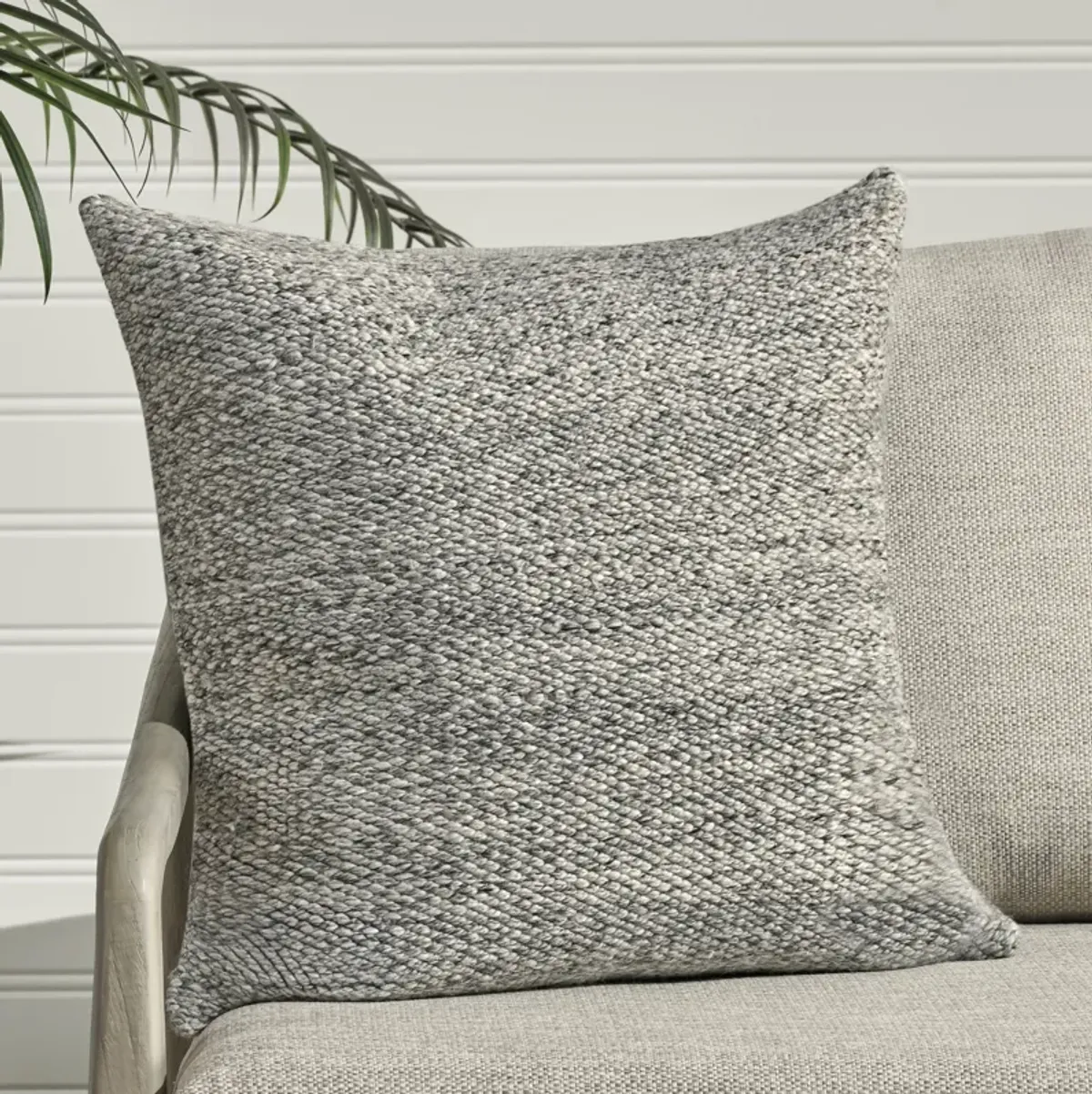 Stella 26" Recycled Fabric Fabric Throw Pillow, Gray