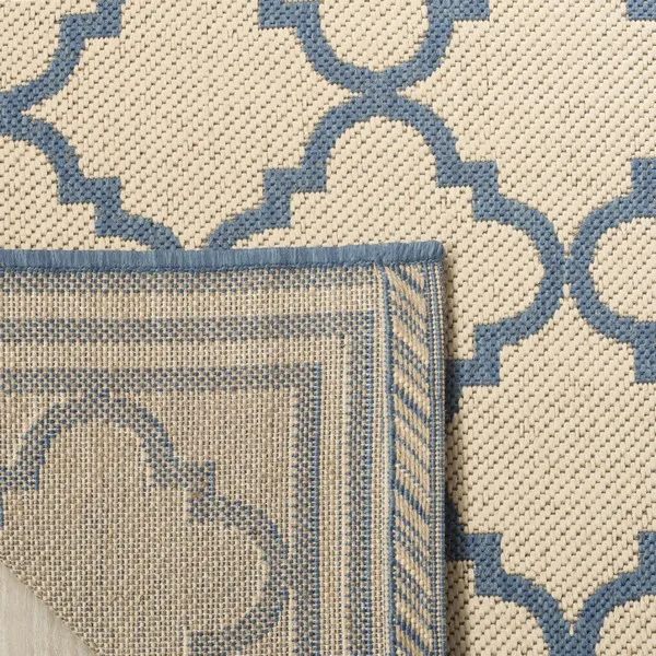 LINDEN 121 Collection LND121N-5 Cream / Blue 5'-3" X 7'-6"