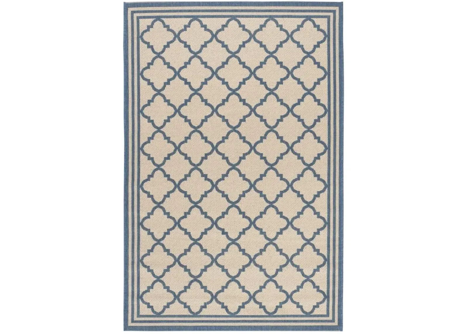 LINDEN 121 Collection LND121N-5 Cream / Blue 5'-3" X 7'-6"