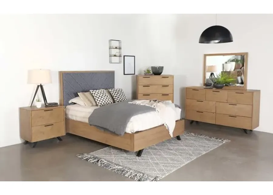 Taylor 5-piece Queen Bedroom Set Light Honey Brown and Grey