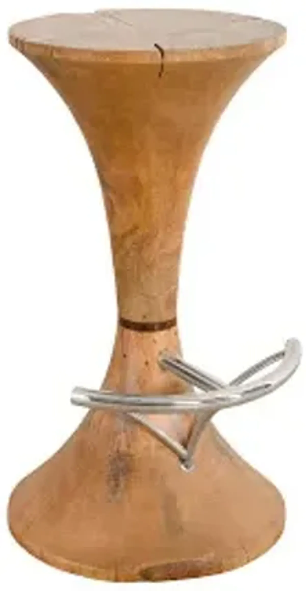 marley bar stool, natural, stainless steel foot rest