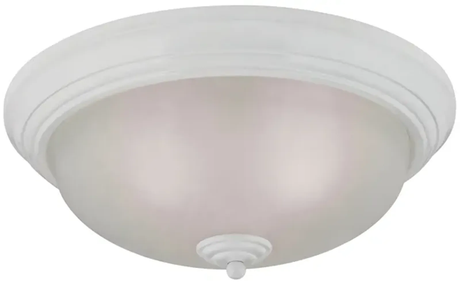 Huntington 3-Light Flush Mount in White with Etched White Glass