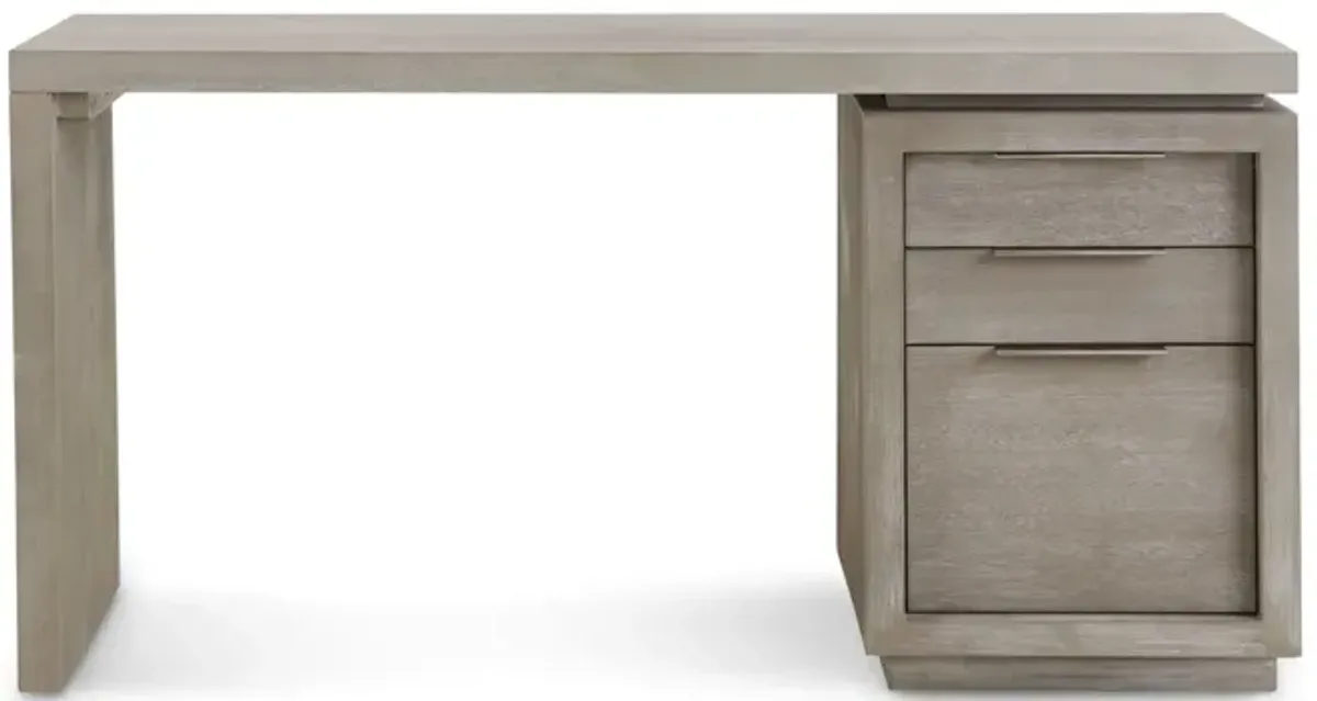 Oxford Three-Drawer Single Pedestal Desk in Mineral