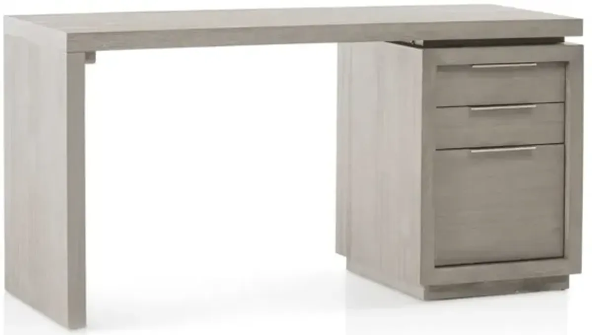 Oxford Three-Drawer Single Pedestal Desk in Mineral