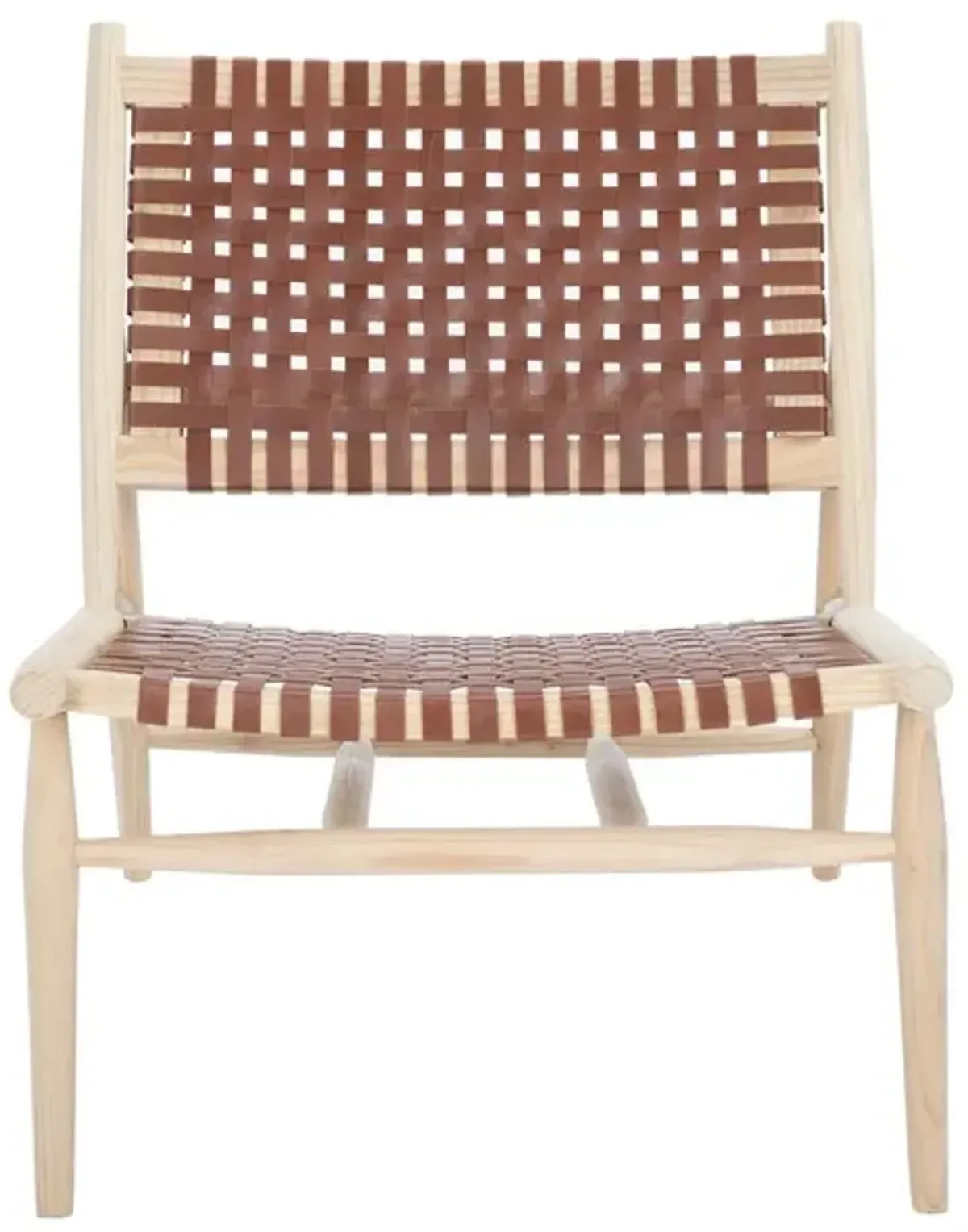 SOLEIL LEATHER WOVEN ACCENT CHAIR