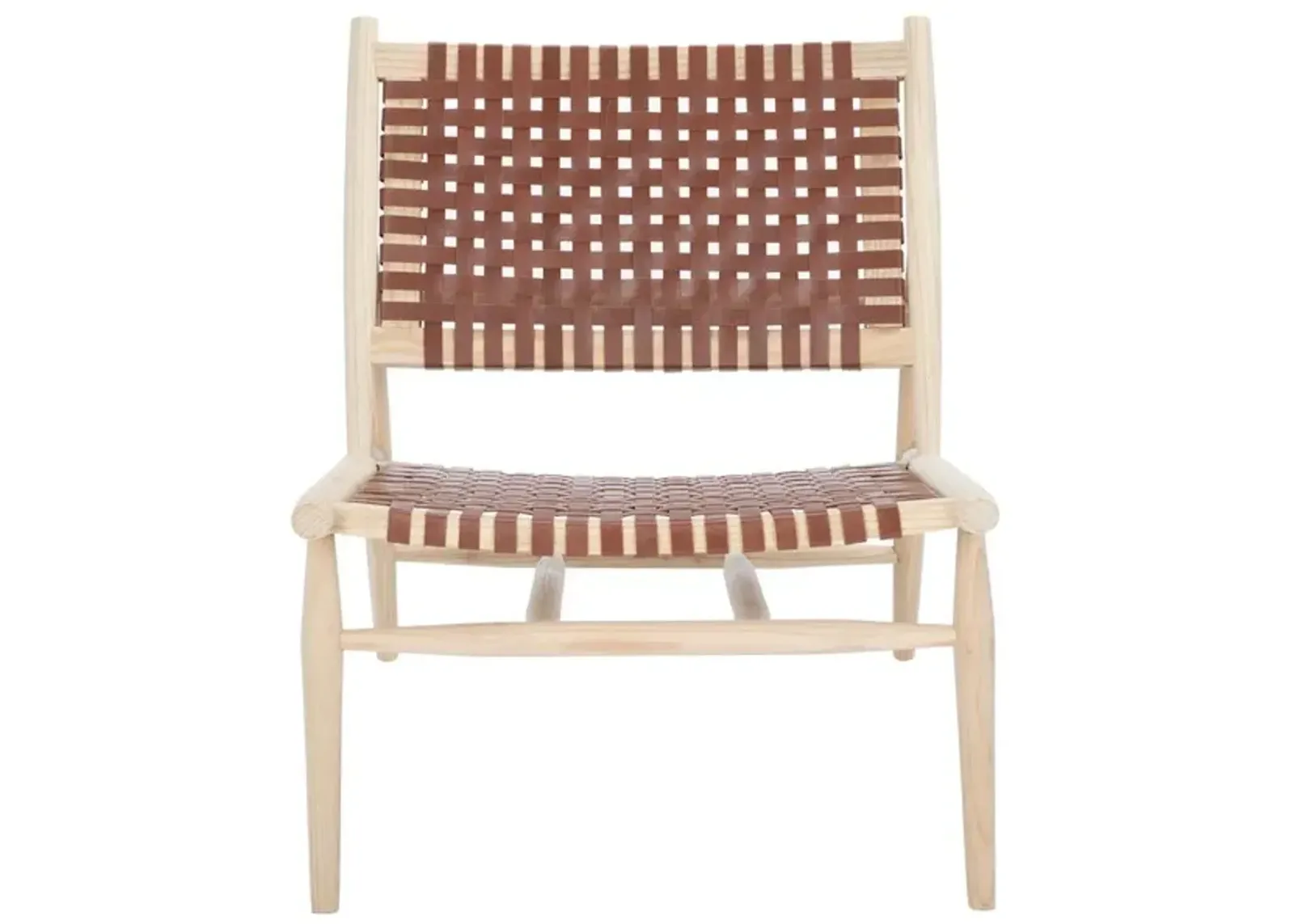 SOLEIL LEATHER WOVEN ACCENT CHAIR