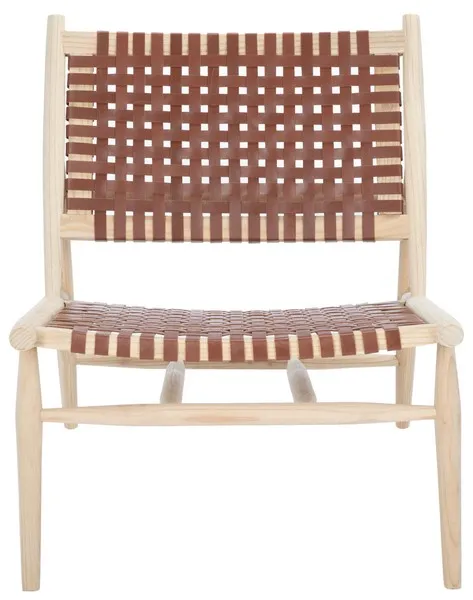 SOLEIL LEATHER WOVEN ACCENT CHAIR