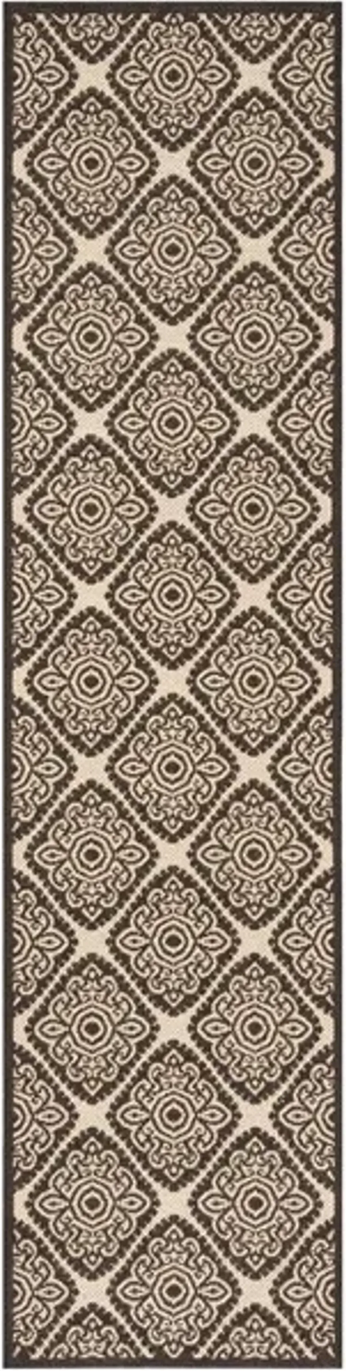 LINDEN 132 Collection LND132U-28 Creme / Brown 2'-2" X 8'