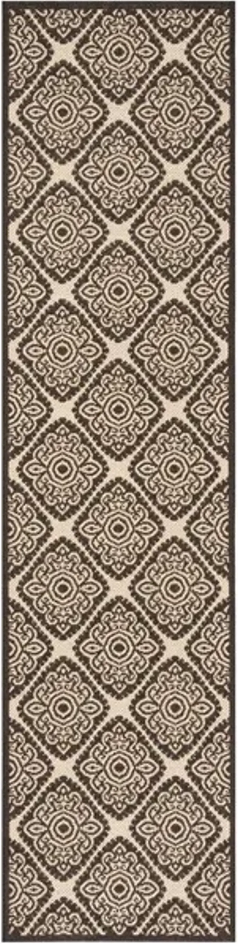 LINDEN 132 Collection LND132U-28 Creme / Brown 2'-2" X 8'