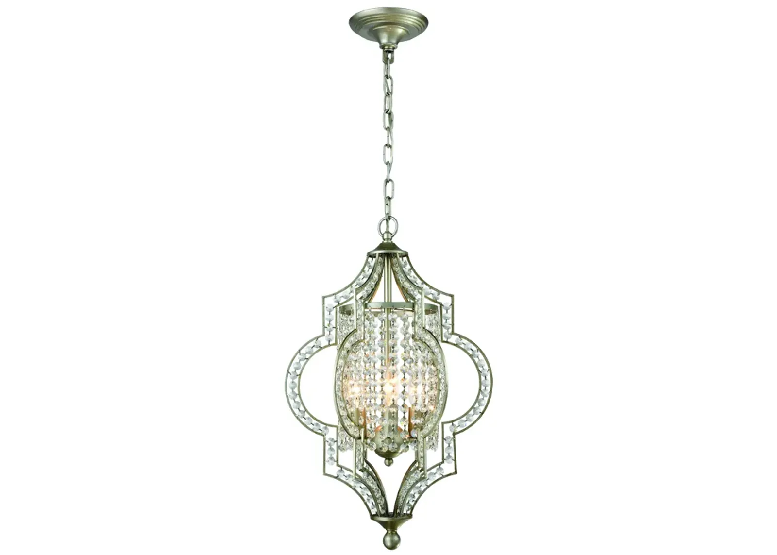 Gabrielle 14" Wide 3-Light Chandelier - Aged Silver