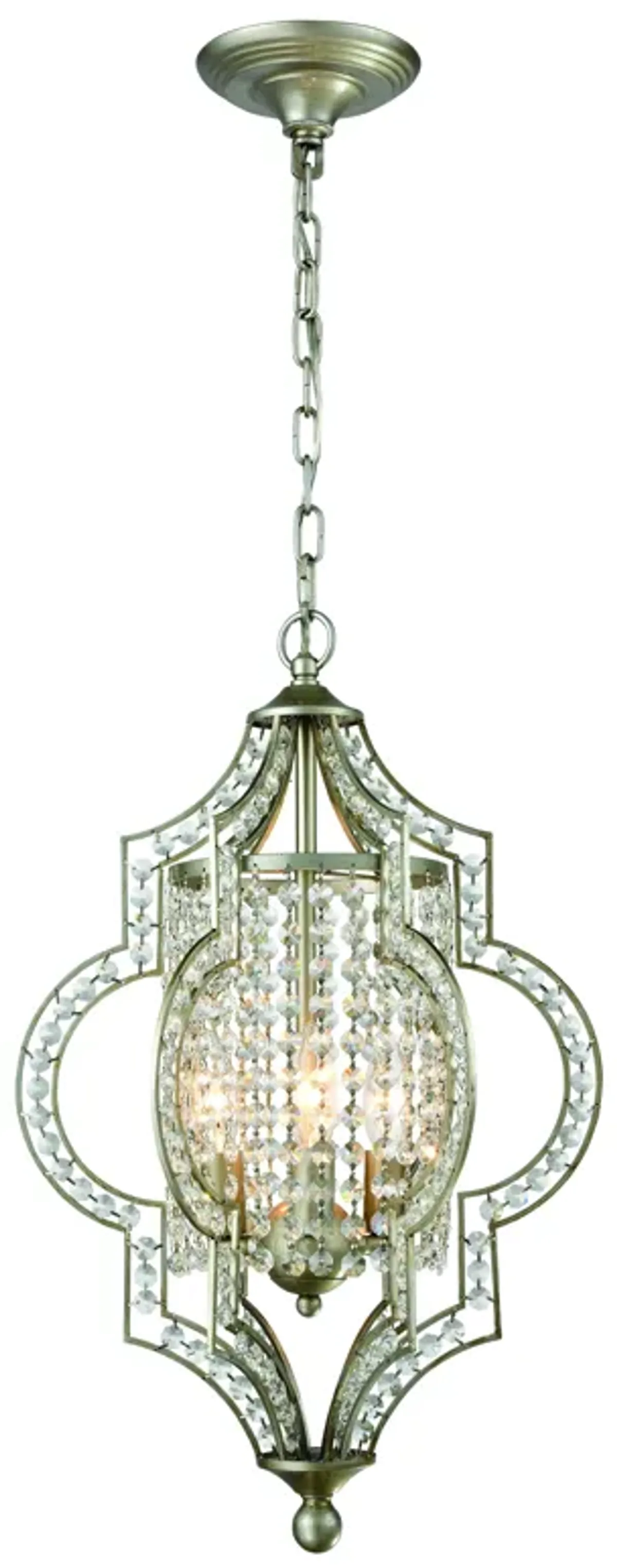 Gabrielle 14" Wide 3-Light Chandelier - Aged Silver