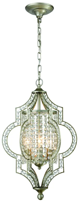 Gabrielle 14" Wide 3-Light Chandelier - Aged Silver