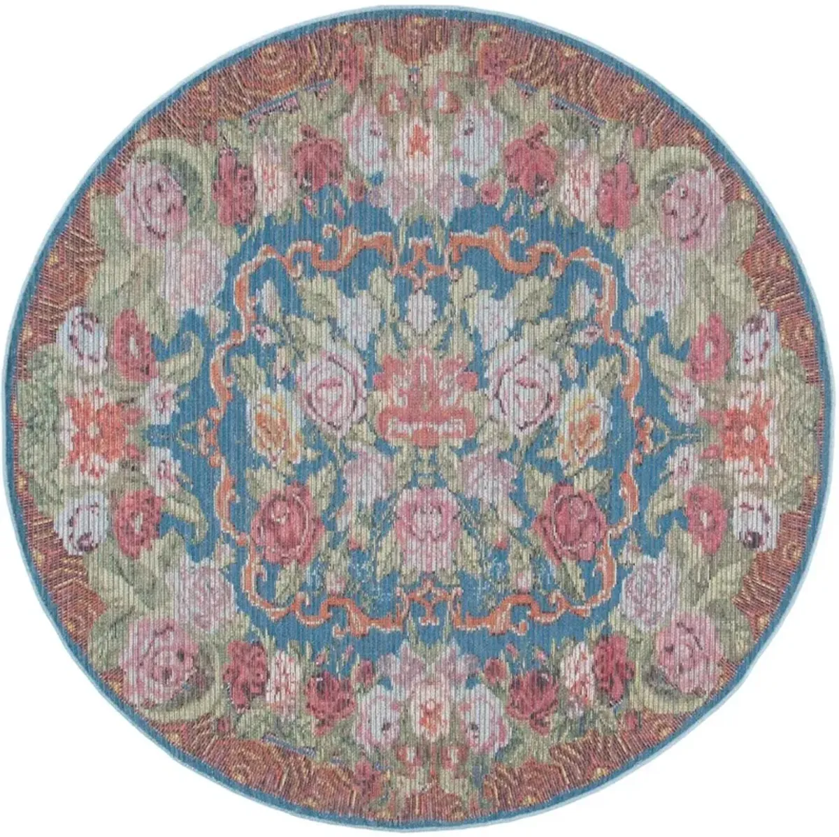 BESARABIAN 220 Blue 6'-7' X 6'-7' Round Round Rug