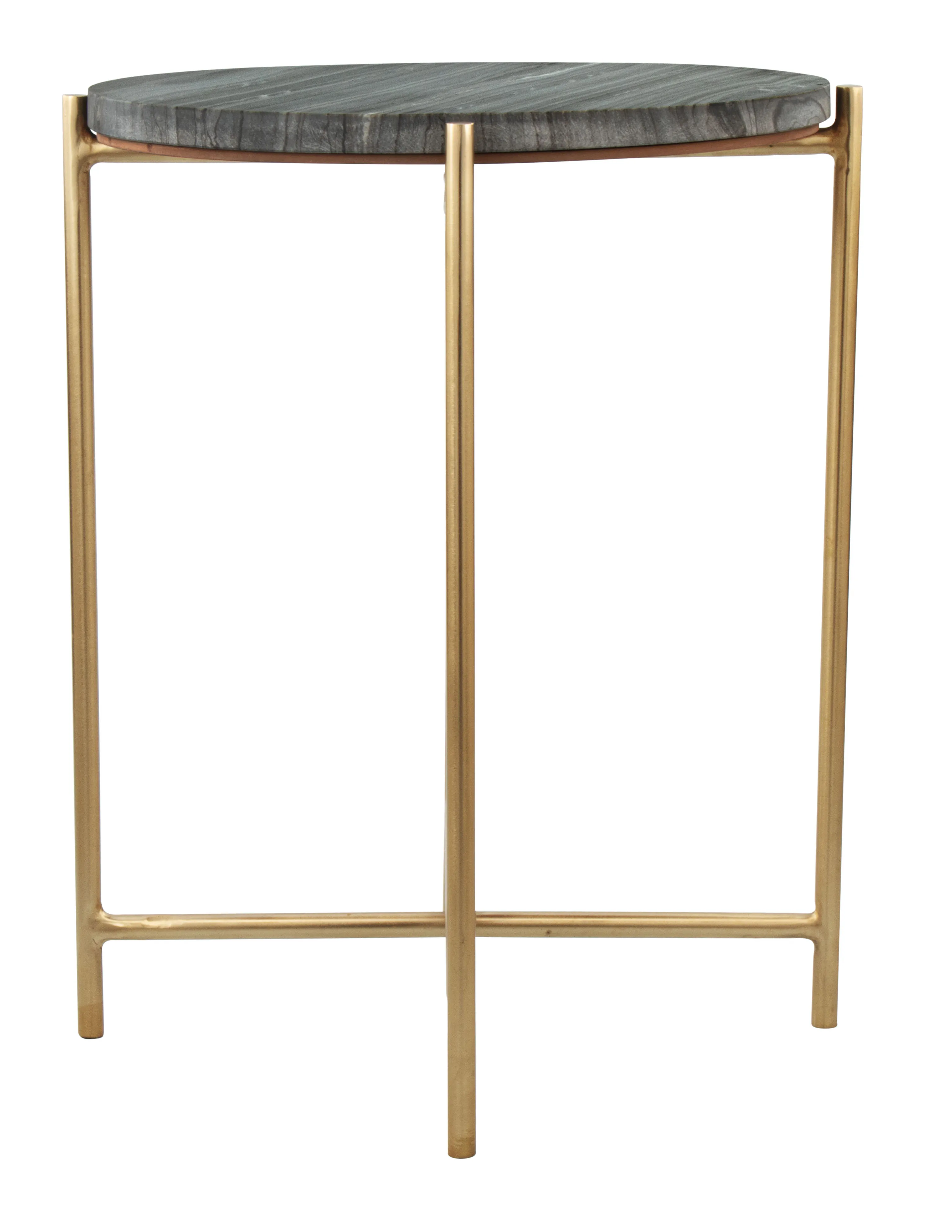 David Side Table Gray & Gold