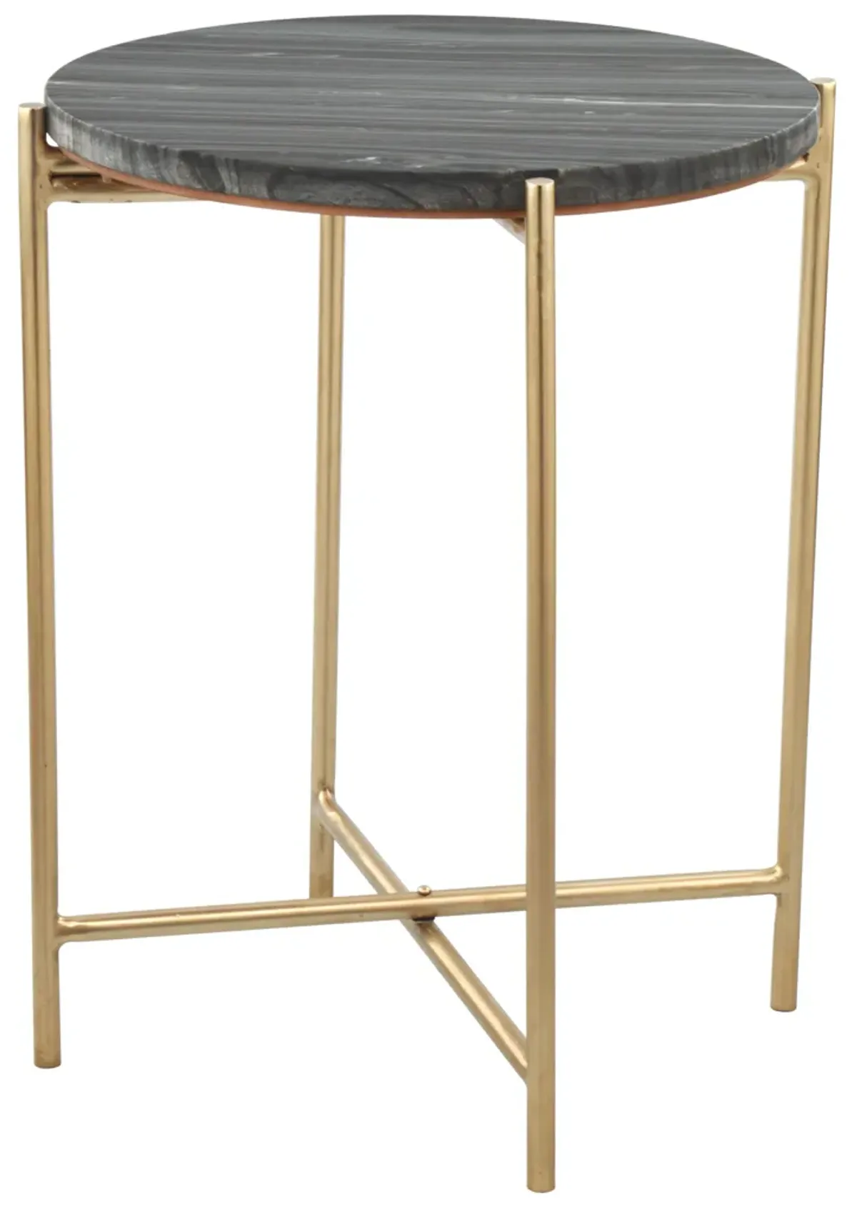 David Side Table Gray & Gold