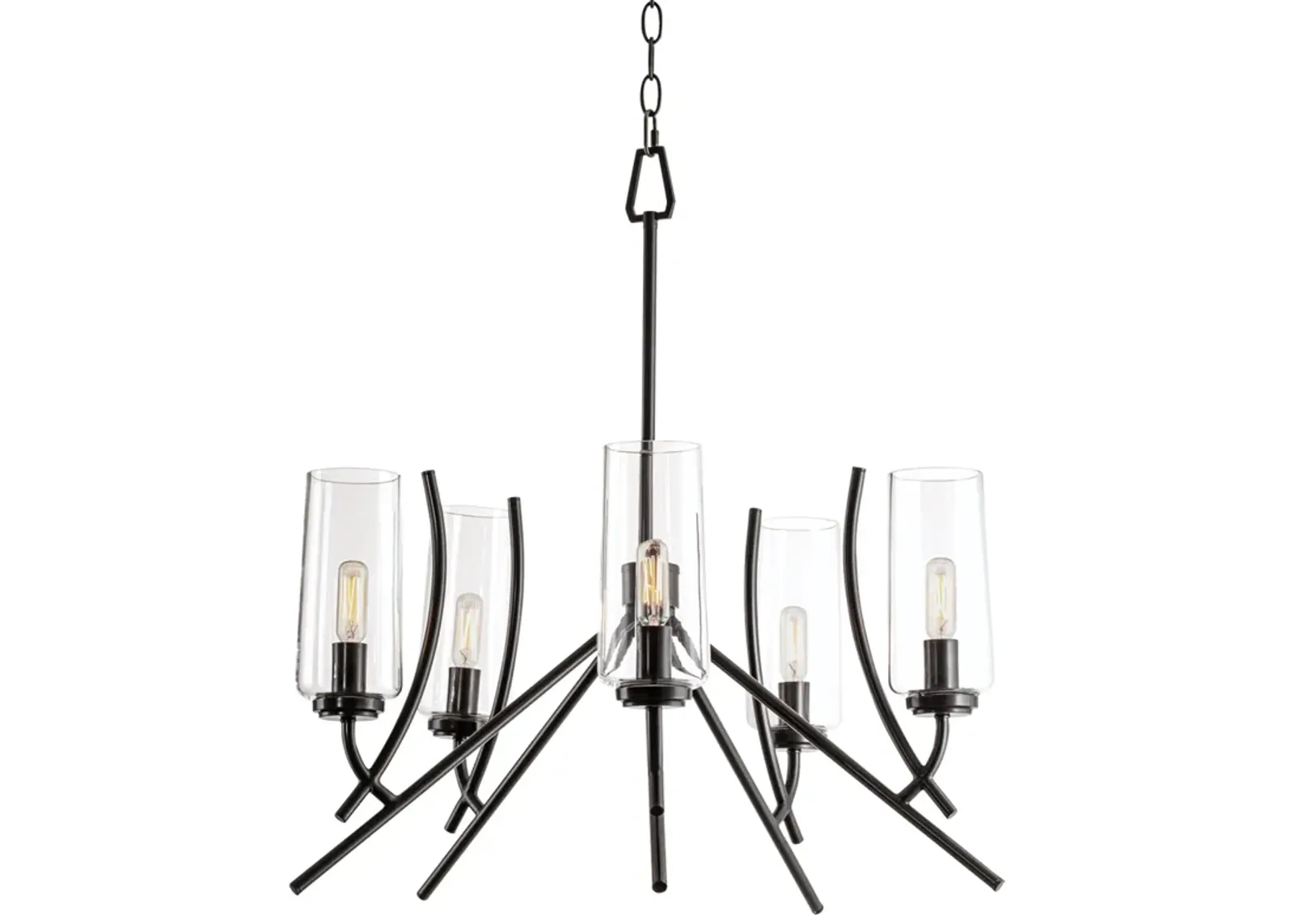 Tulip Chandelier - Acid Dipped Black