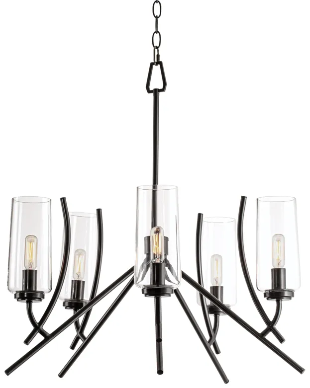 Tulip Chandelier - Acid Dipped Black