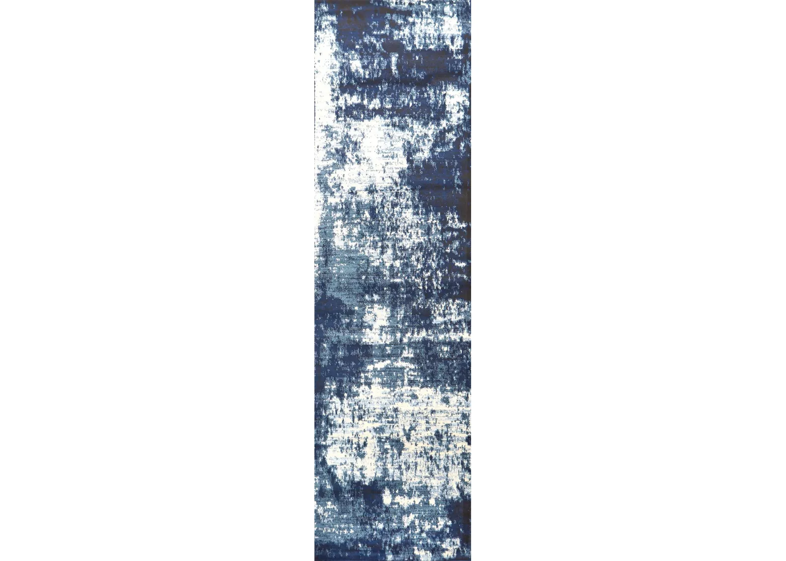 Panache Ivory/Blue Abstract Polypropylene 2'3" x 7'7" Runner Rug