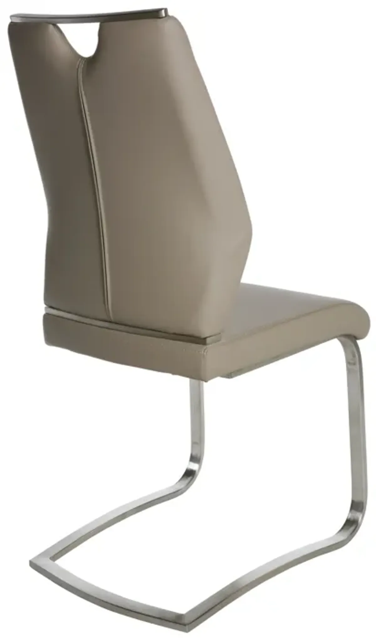 Lexington Side Chair in Taupe and Brushed Stainless Steel - Set of 2