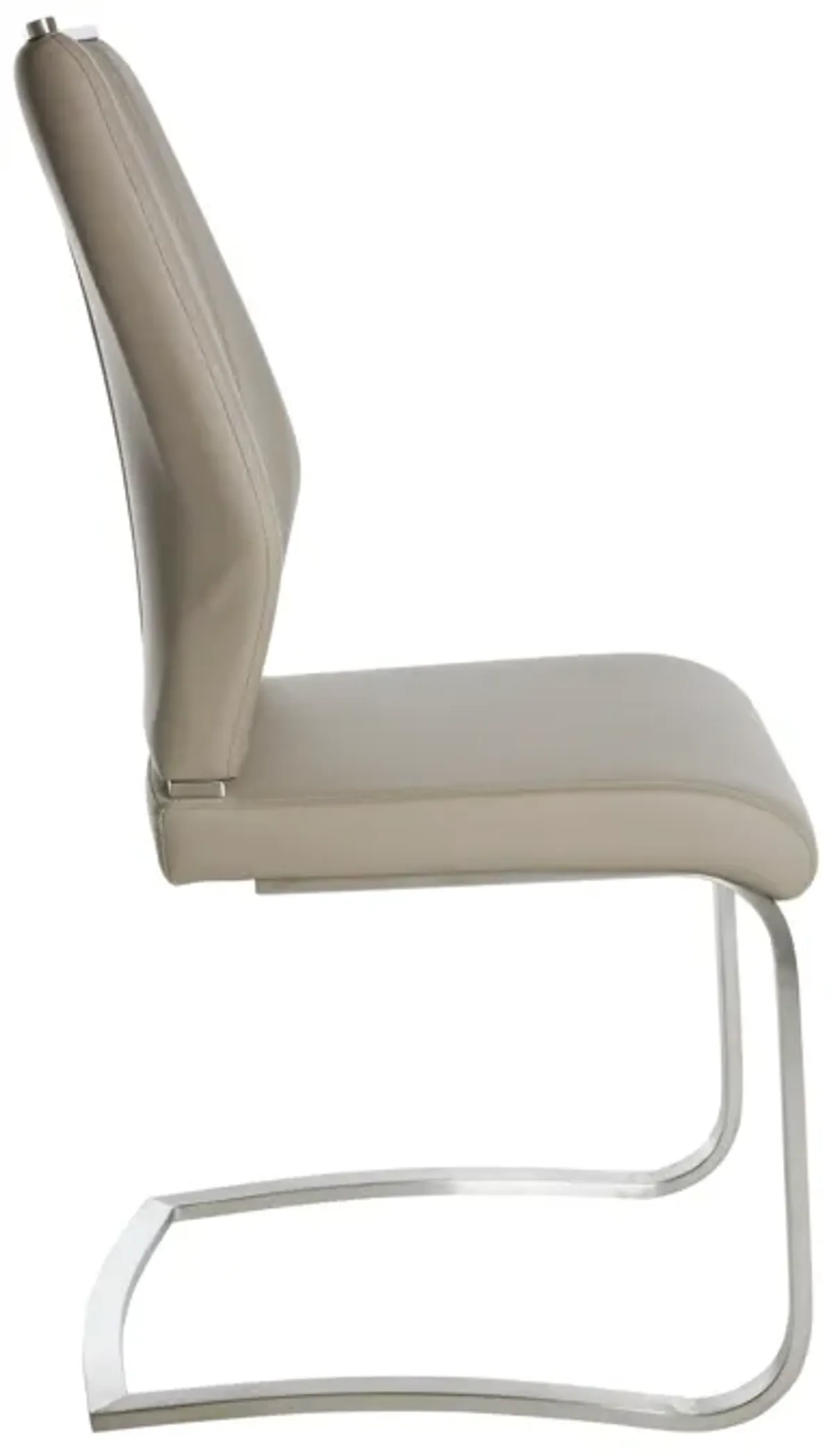 Lexington Side Chair in Taupe and Brushed Stainless Steel - Set of 2