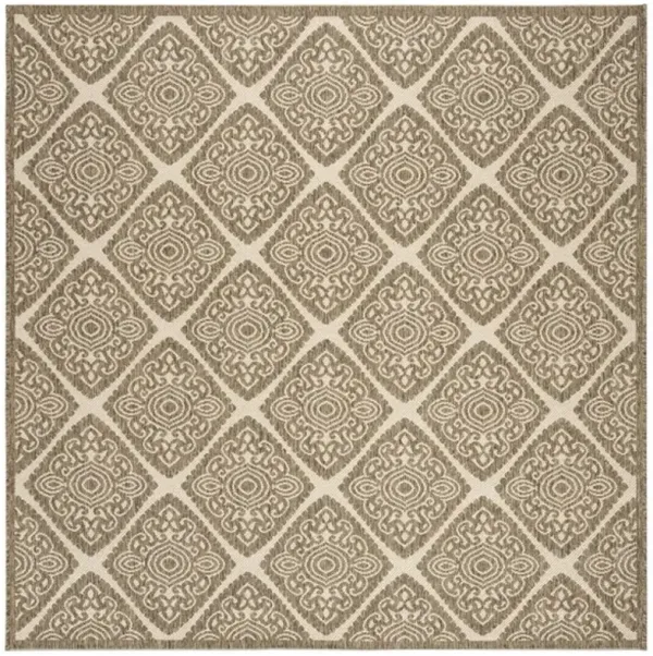 LINDEN 132 Collection LND132C-6SQ Cream / Beige 6'-7" X 6'-7" Square