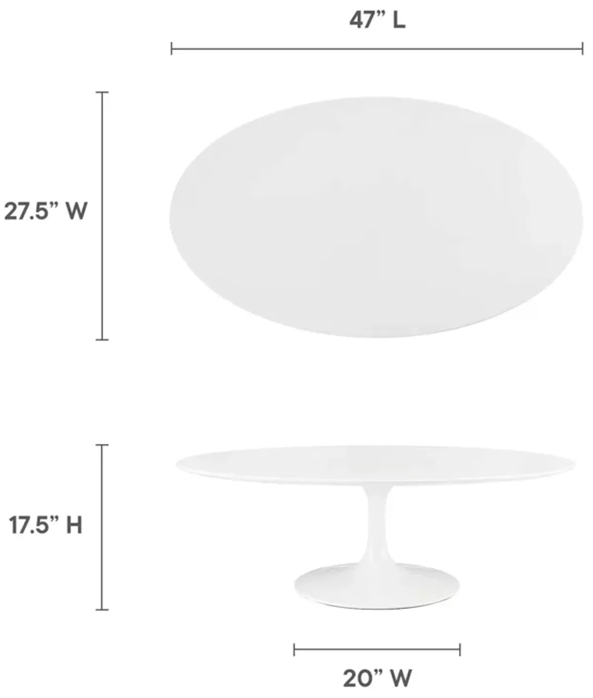 Lippa 48" Oval-Shaped Wood Top Coffee Table