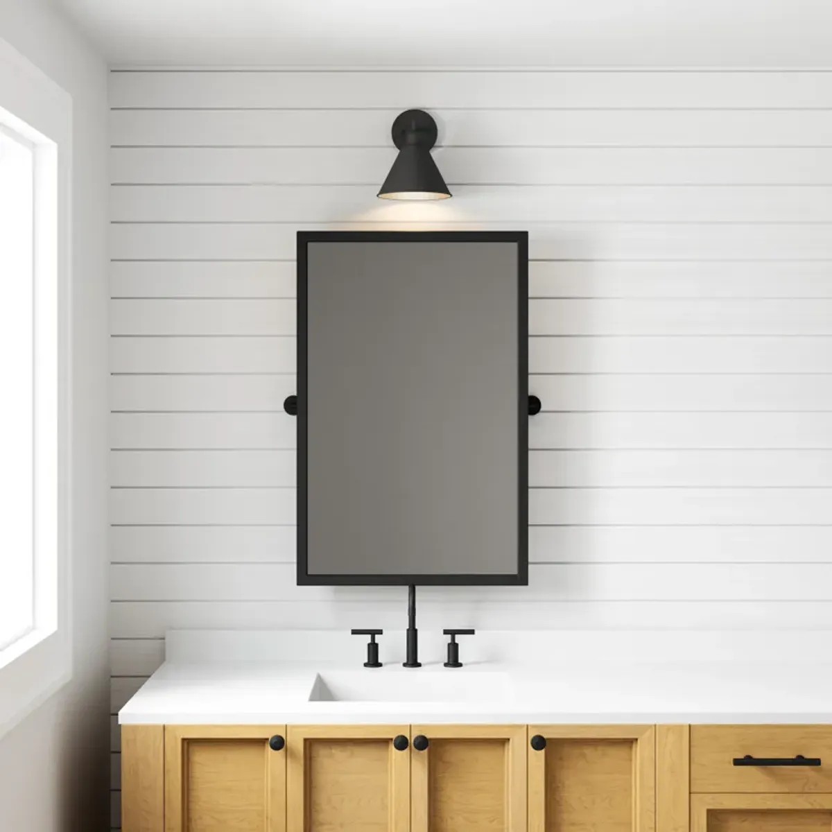 Abbington 8" Wide 1-Light Vanity Light - Matte Black