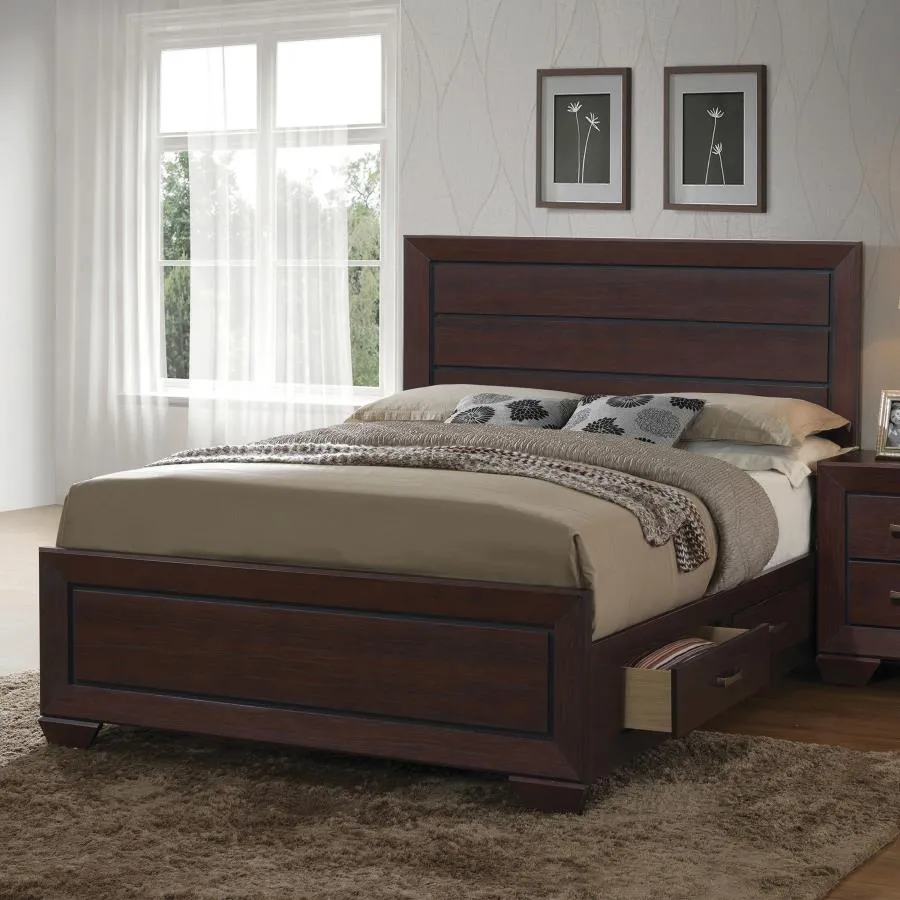 Kauffman California King Storage Bed Dark Cocoa