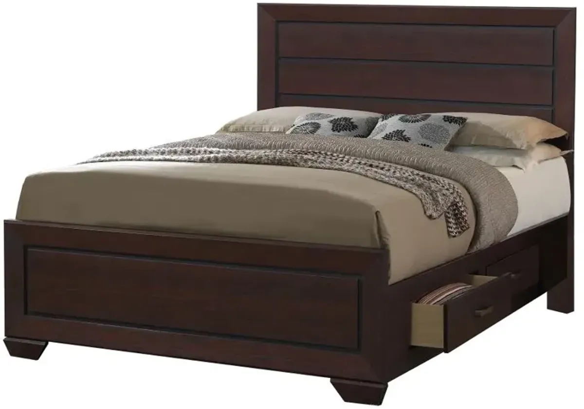 Kauffman California King Storage Bed Dark Cocoa