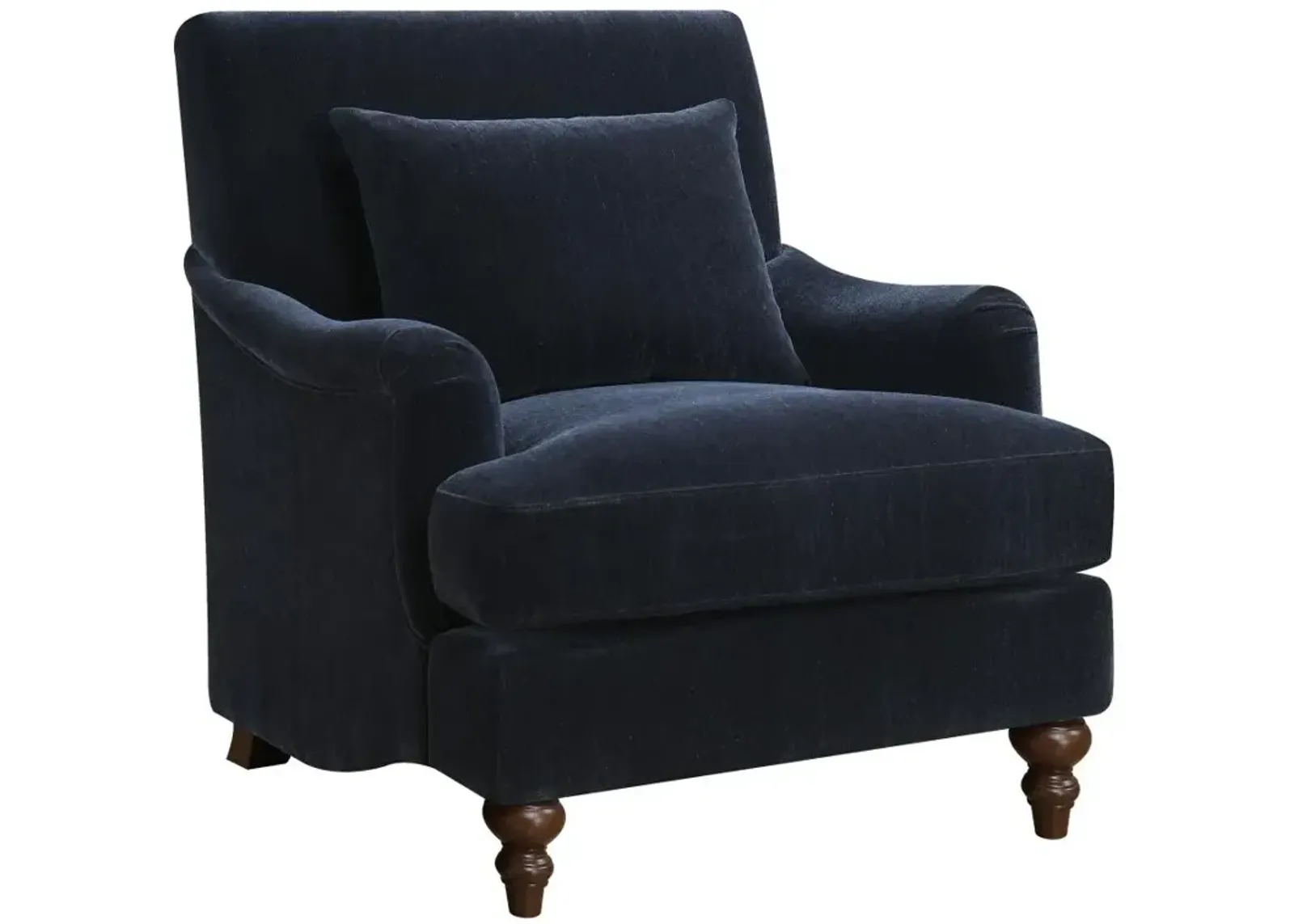 Sloane Upholstered Accent Chair with Turned Legs Midnight Blue