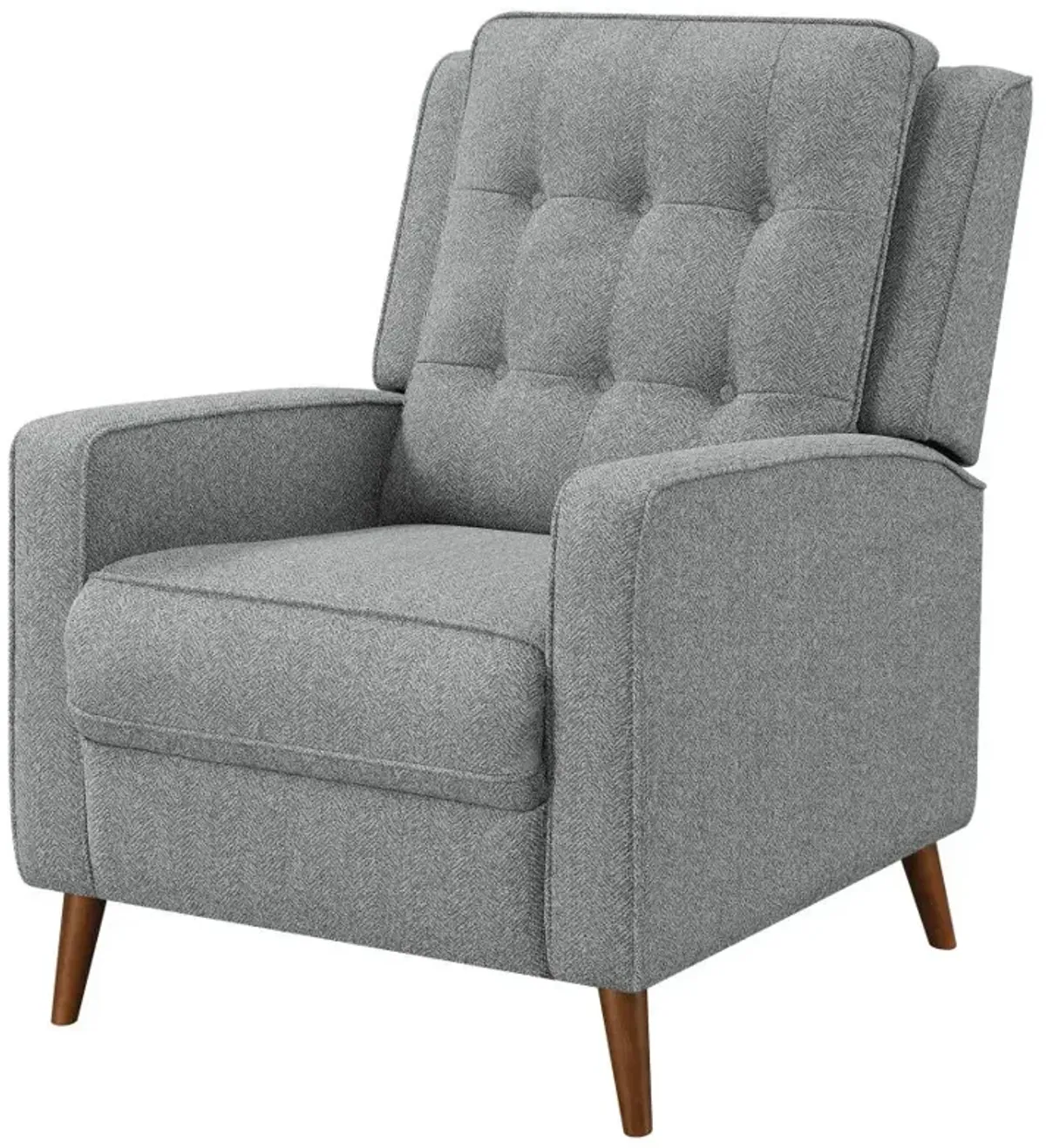 Davidson Upholstered Tufted Push Back Recliner Grey