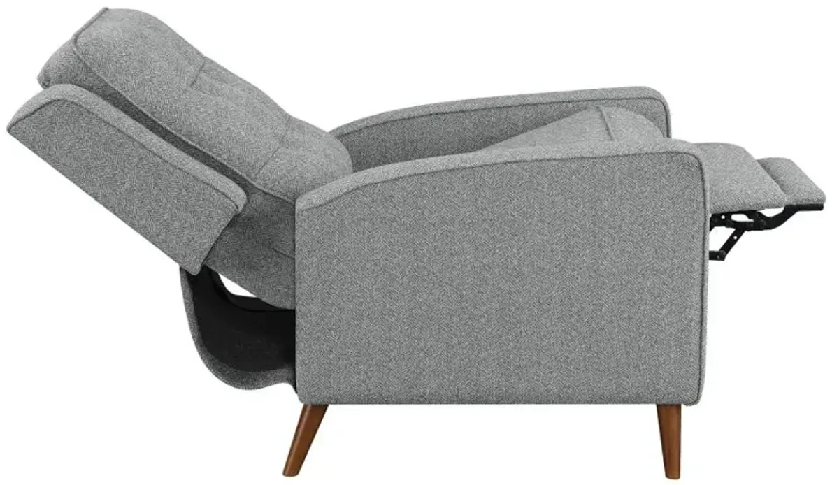 Davidson Upholstered Tufted Push Back Recliner Grey