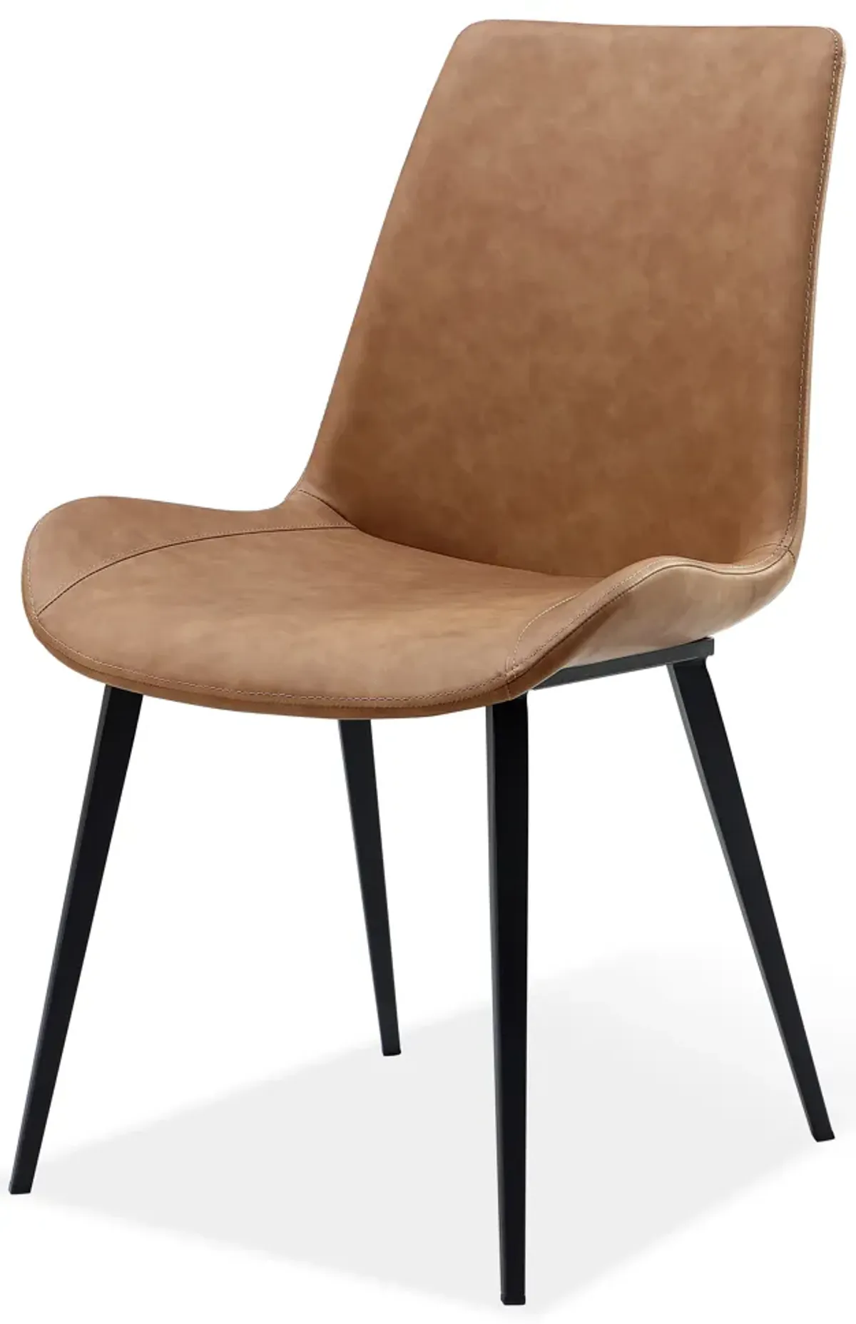 Nicoya Upholstered Dining Chair in Buckskin Synthetic Leather and Black - Set of 2