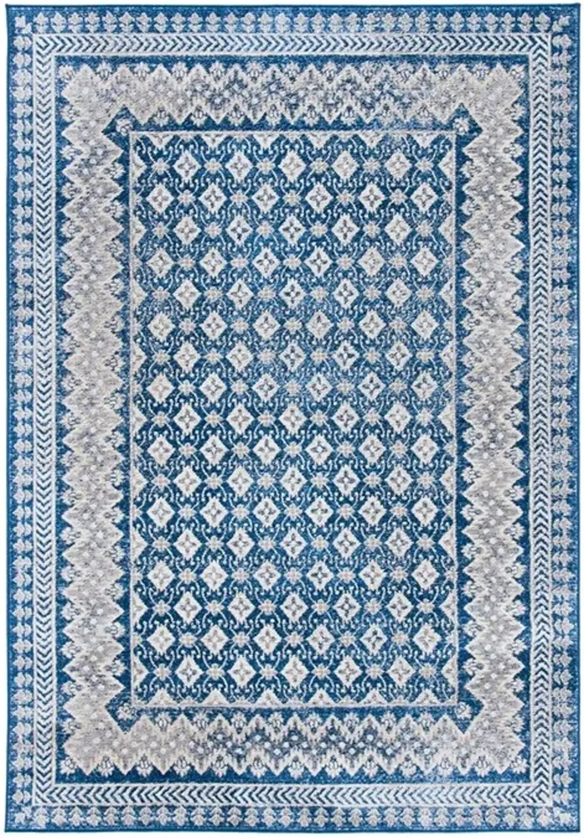 Brentwood 899 Navy / Beige 4' X 6' Small Rectangle Powerloomed Rug