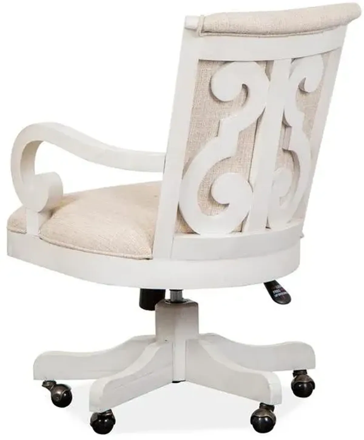 Wood Fully Upholstered Swivel Chair 