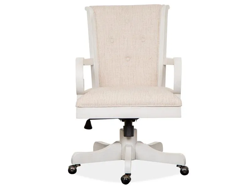 Wood Fully Upholstered Swivel Chair 