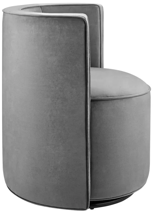 Della Performance Velvet Fabric Swivel Chair